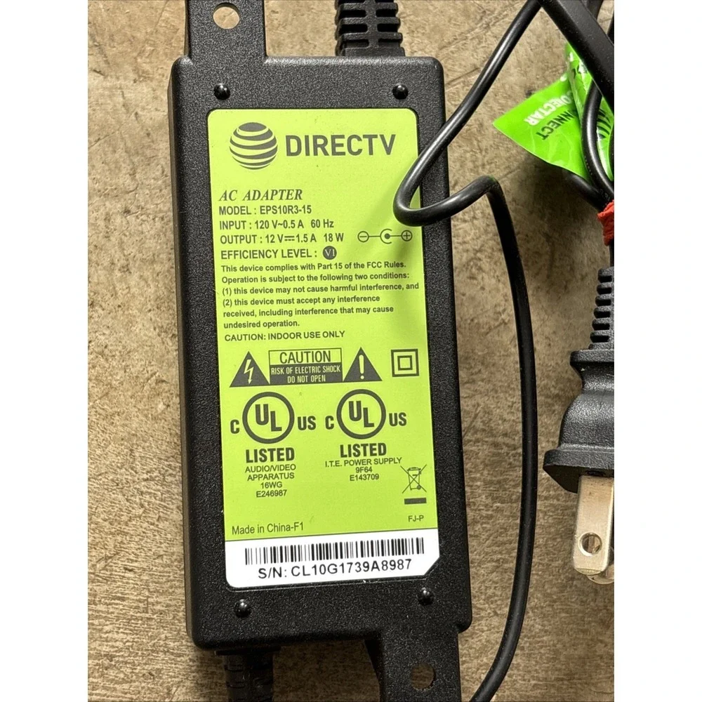 OEM DirecTV EPS10R3-15 12V 1.5A 18W AC Adapter Satellite Receiver Power Supply